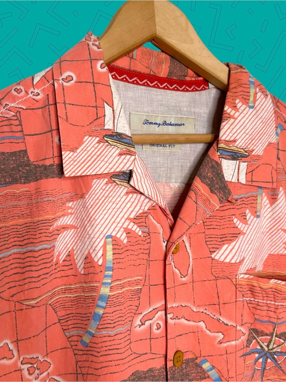 Tommy Bahama Printed Silk Short Sleeve Camp Shirt